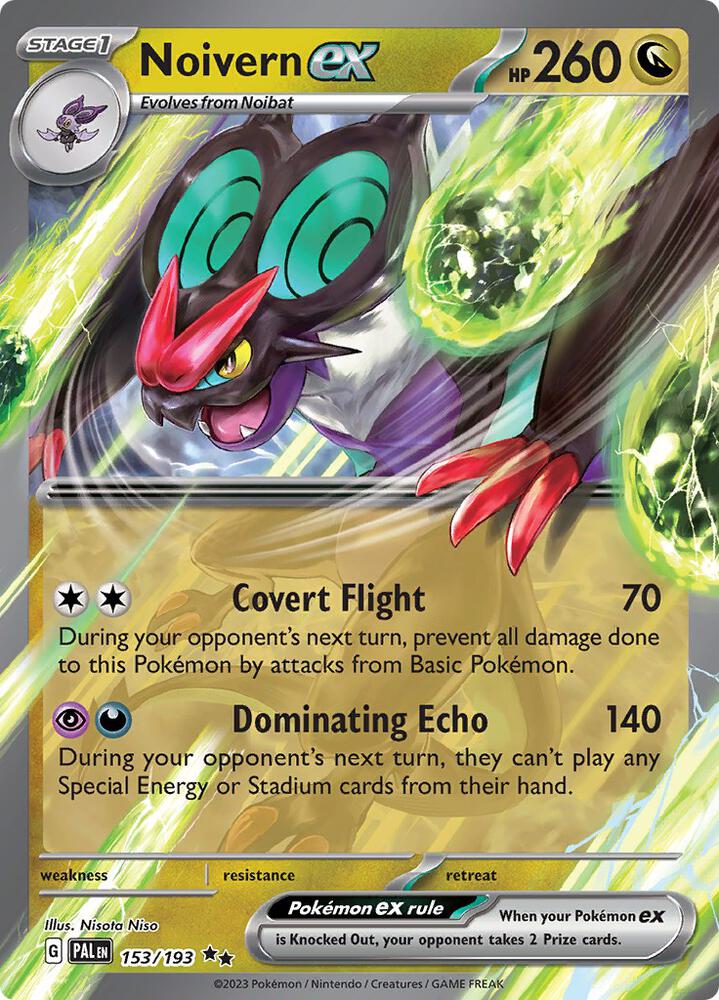 Pokemon Paldea Evolved Noivern ex 153/193 Double Rare Holo Card - stylecreep.com