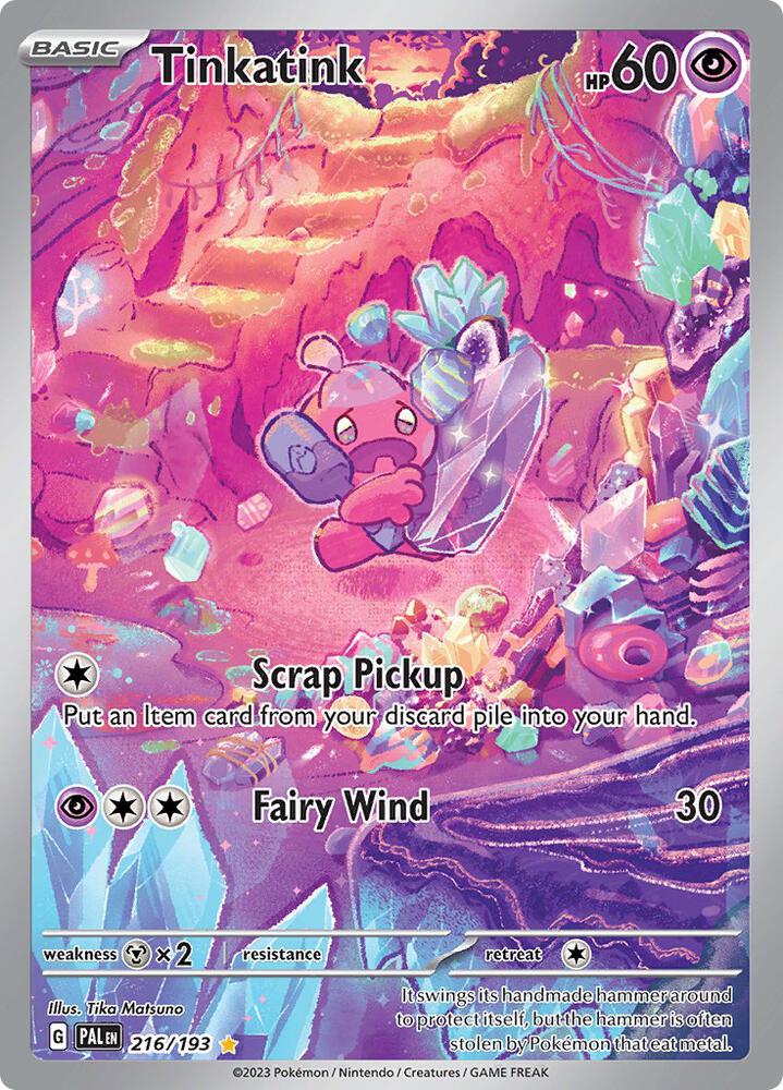 Pokemon Paldea Evolved Tinkatink 216/193 Illustration Rare Holofoil Card