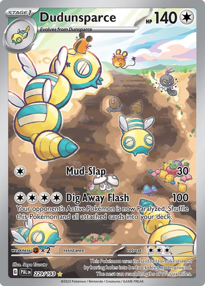 Pokemon Paldea Evolved Dudunsparce 229/193 Illustration Rare Holofoil Card