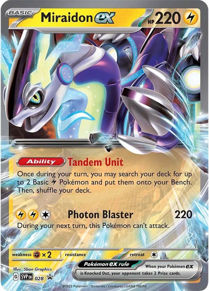 Pokemon Scarlet & Violet Promo Miraidon ex 028 Holo Card - stylecreep.com