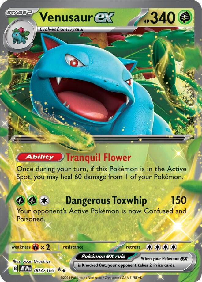 Pokemon SV: 151 Venusaur ex 003/165 Double Rare Holo Card