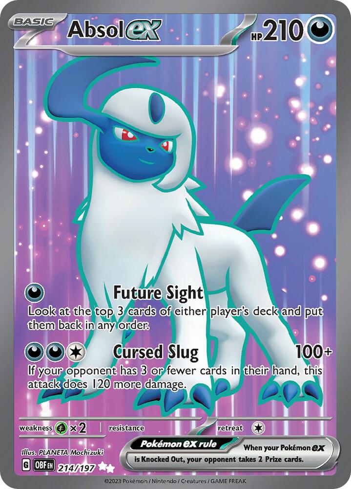 Pokemon Obsidian Flames Absol ex 214/197 Ultra Rare Holofoil Card