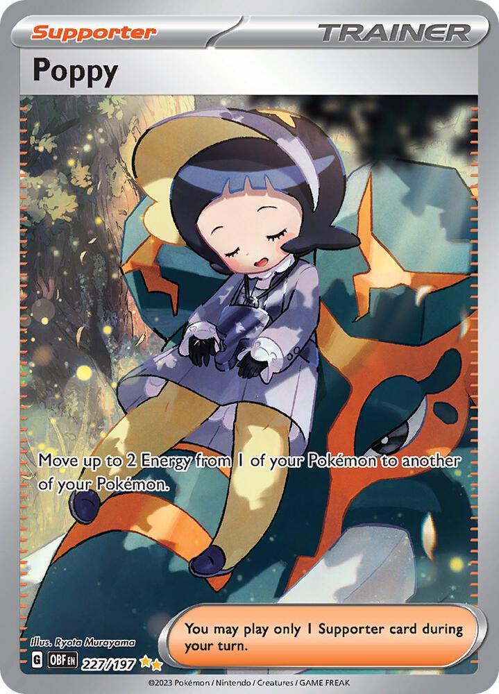 Pokemon Obsidian Flames Poppy 227/197 Special Illustration Rare Holofoil Card