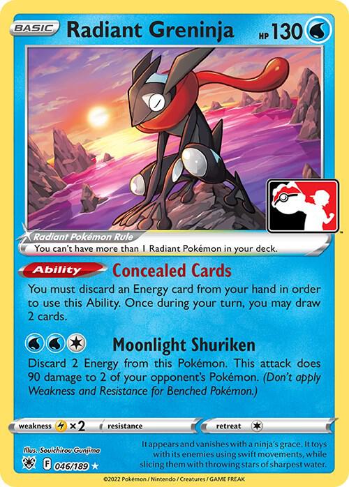 Pokemon Prize Pack Series Radiant Greninja 046/189 Radiant Rare Holofoil Card - stylecreep.com