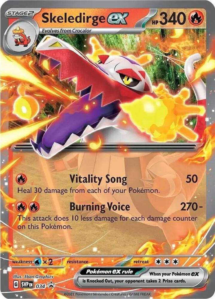 Pokemon Scarlet & Violet Promo Skeledirge ex 034 Holo Card