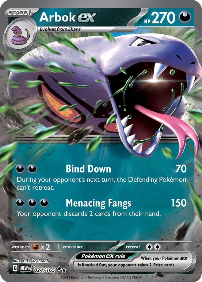 Pokemon SV: 151 Arbok ex 024/165 Double Rare Holo Card