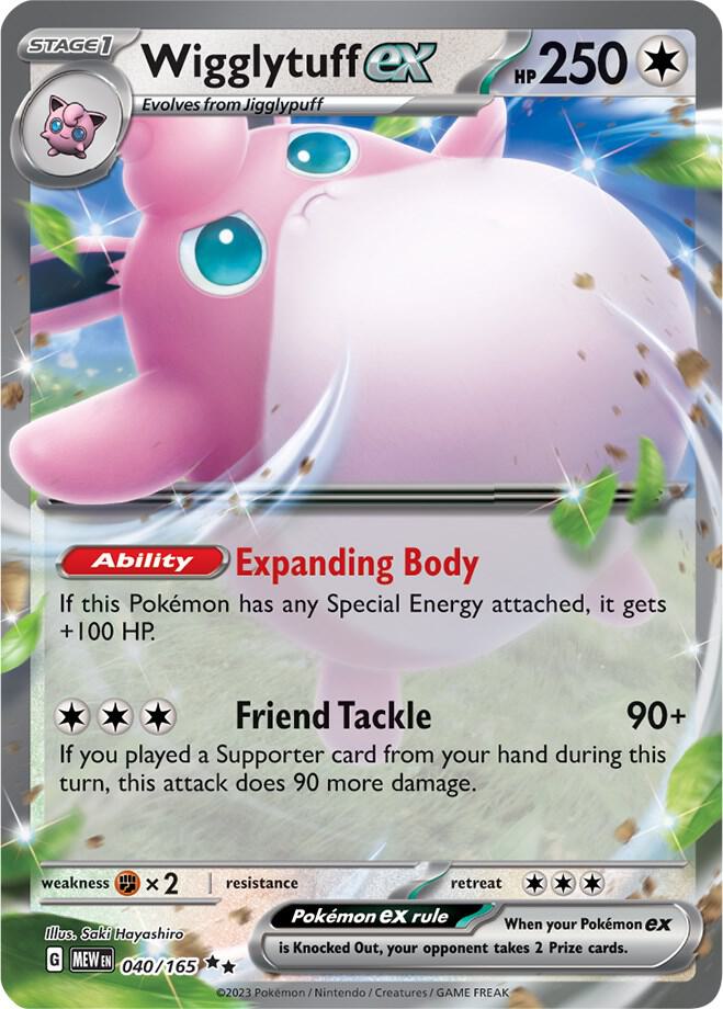 Pokemon SV: 151 Wigglytuff ex 040/165 Double Rare Holo Card