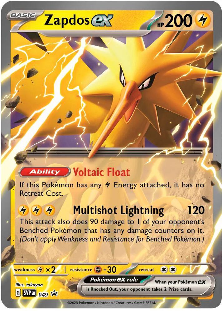 Pokemon Scarlet & Violet Promo Zapdos ex 049 Holo Card