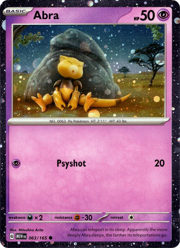 Pokemon Scarlet & Violet Promo Abra (Cosmos Holo) 063/165 Holo Card