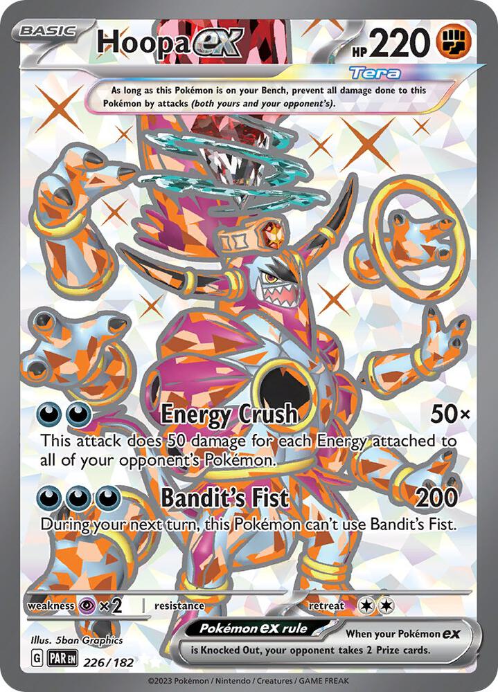 Pokemon Paradox Rift Hoopa ex 226/182 Ultra Rare Holofoil Card