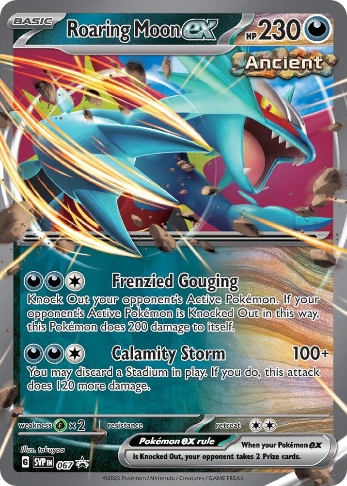 Pokemon Scarlet & Violet Promo Roaring Moon ex 067 Holo Card - stylecreep.com