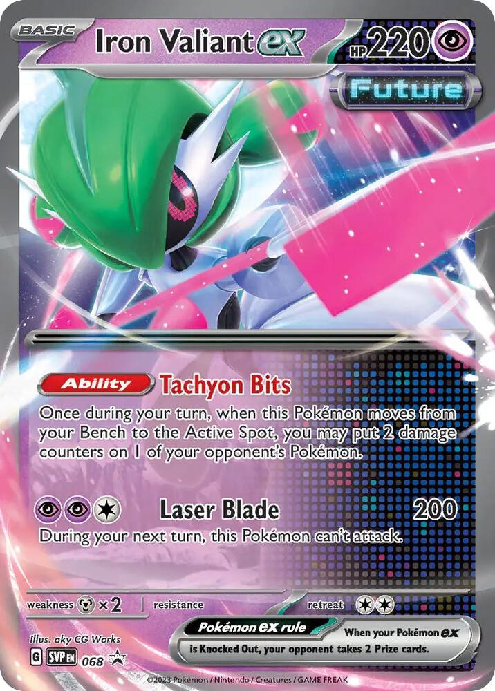 Pokemon Scarlet & Violet Promo Iron Valiant ex 068 Holo Card - stylecreep.com