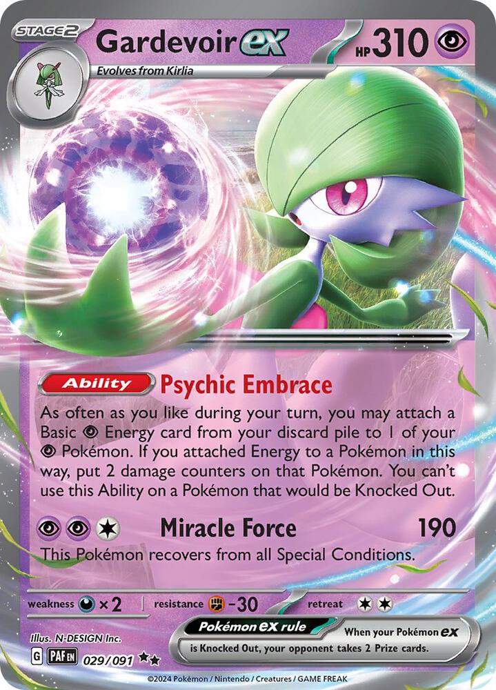 Pokemon Paldean Fates Gardevoir ex 029/091 Double Rare Holo Card - stylecreep.com