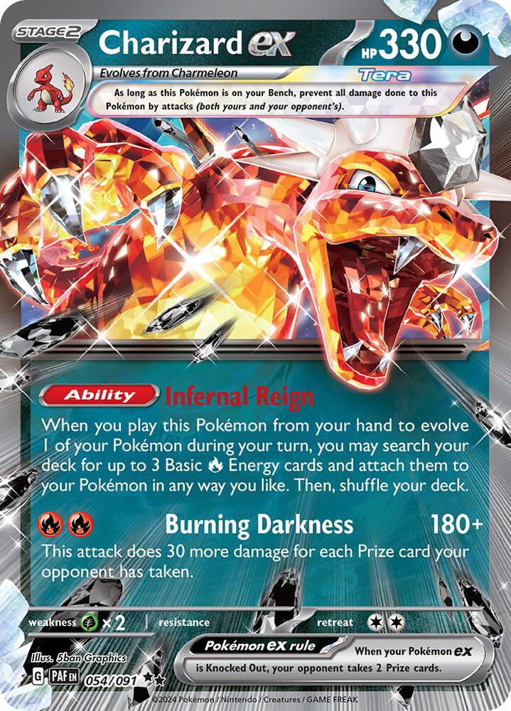 Pokemon Paldean Fates Charizard ex 054/091 Double Rare Holo Card - stylecreep.com