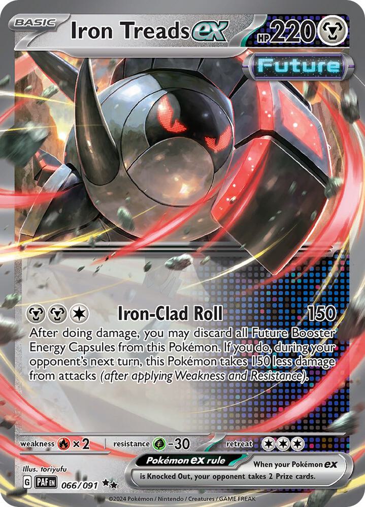 Pokemon Paldean Fates Iron Treads ex 066/091 Double Rare Holo Card - stylecreep.com