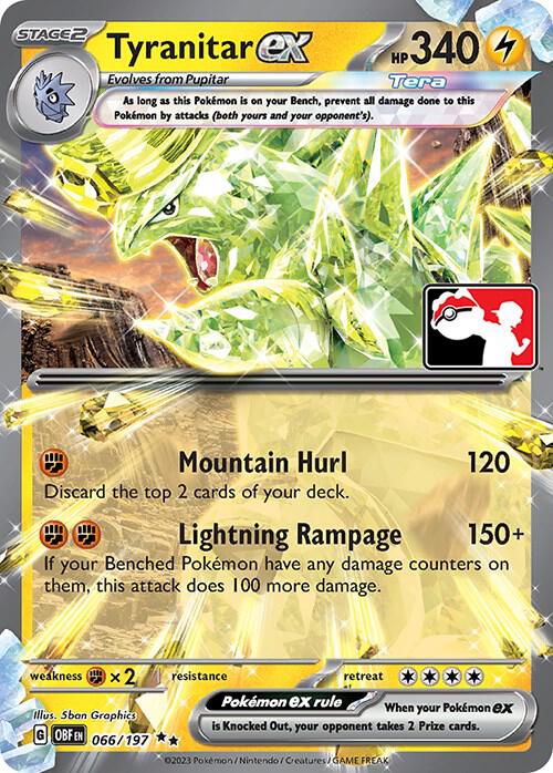 Pokemon Prize Pack Series Tyranitar ex 066/197 Double Rare Holofoil Card - stylecreep.com