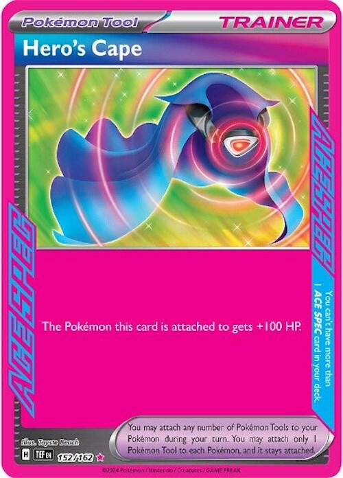 Pokemon Temporal Forces Hero's Cape 152/162 ACE SPEC Rare Holo Card