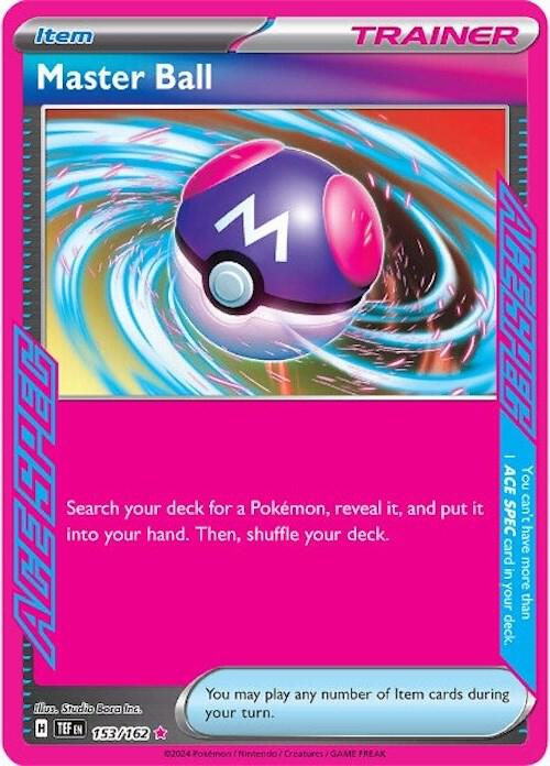 Pokemon Temporal Forces Master Ball 153/162 ACE SPEC Rare Holo Card - stylecreep.com