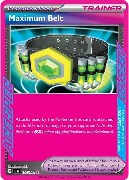 Pokemon Temporal Forces Maximum Belt 154/162 ACE SPEC Rare Holo Card - stylecreep.com