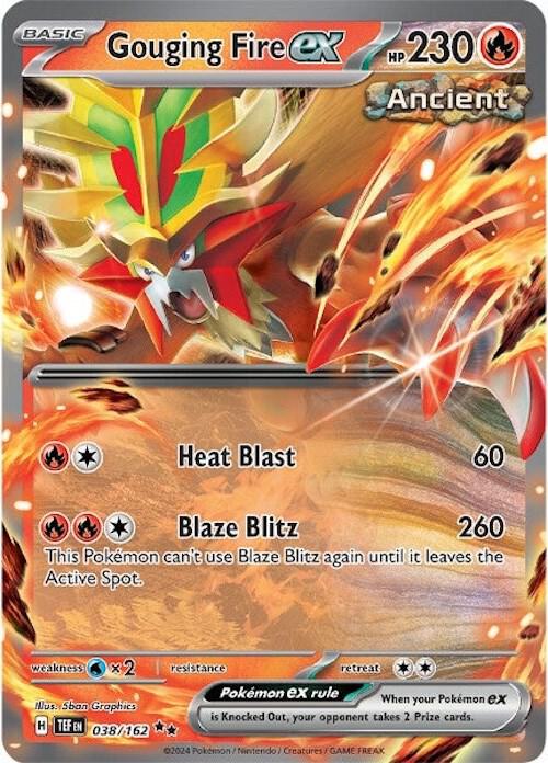 Pokemon Temporal Forces Gouging Fire ex 038/162 Double Rare Holo Card - stylecreep.com