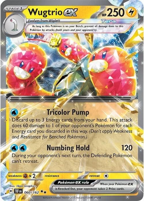 Pokemon Temporal Forces Wugtrio ex 060/162 Double Rare Holo Card - stylecreep.com