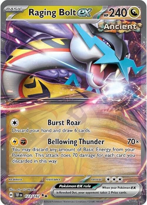 Pokemon Temporal Forces Raging Bolt ex 123/162 Double Rare Holo Card - stylecreep.com