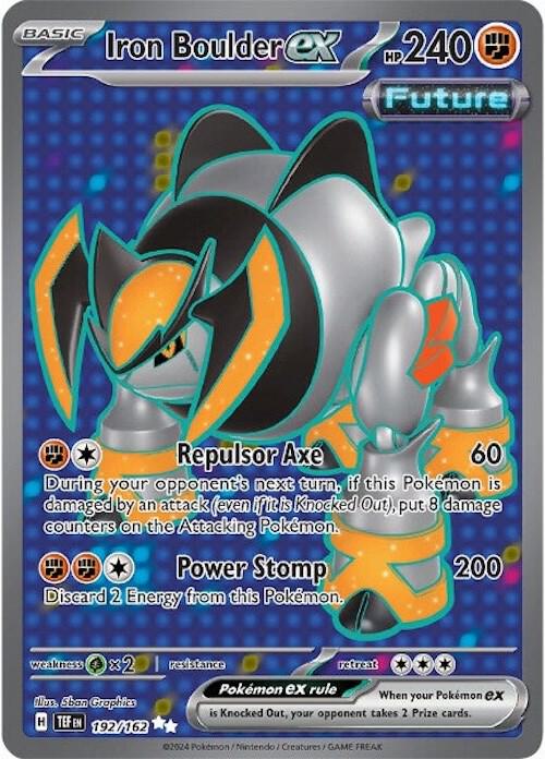 Pokemon Temporal Forces Iron Boulder ex 192/162 Ultra Rare Holofoil Card - stylecreep.com