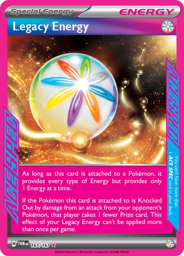 Pokemon Twilight Masquerade Legacy Energy 167/167 ACE SPEC Rare Holo Card