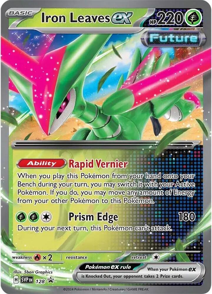 Pokemon Scarlet & Violet Promo Iron Leaves ex 128 Holo Card