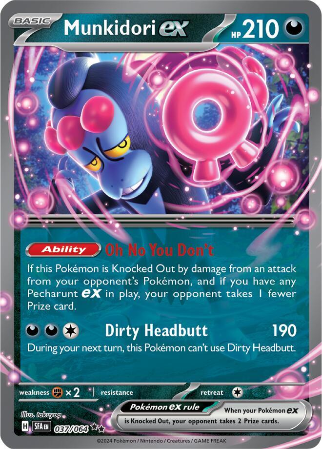 Pokemon Shrouded Fable Munkidori ex 037/064 Double Rare Holo Card - stylecreep.com