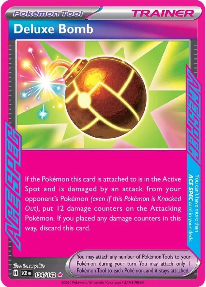 Pokemon Stellar Crown Deluxe Bomb 134/142 ACE SPEC Rare Holo Card - stylecreep.com