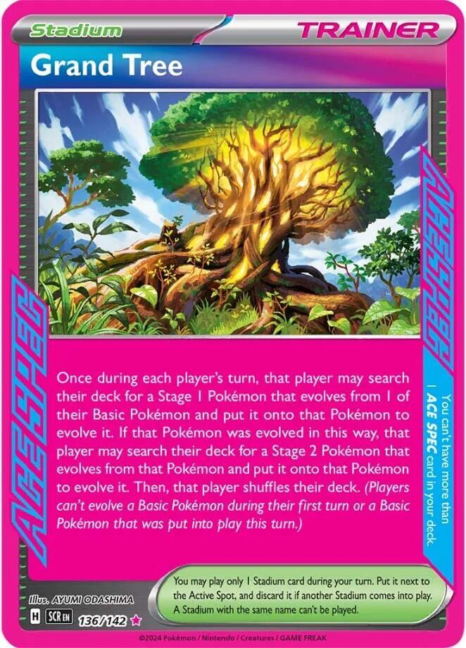 Pokemon Stellar Crown Grand Tree 136/142 ACE SPEC Rare Holo Card