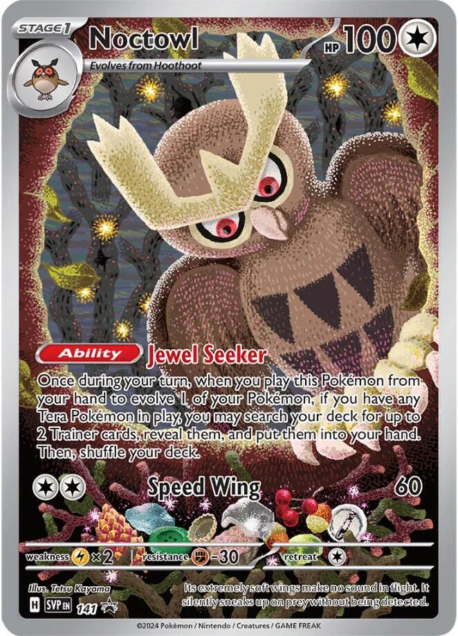 Pokemon Scarlet & Violet Promo Noctowl 141 Holo Card - stylecreep.com