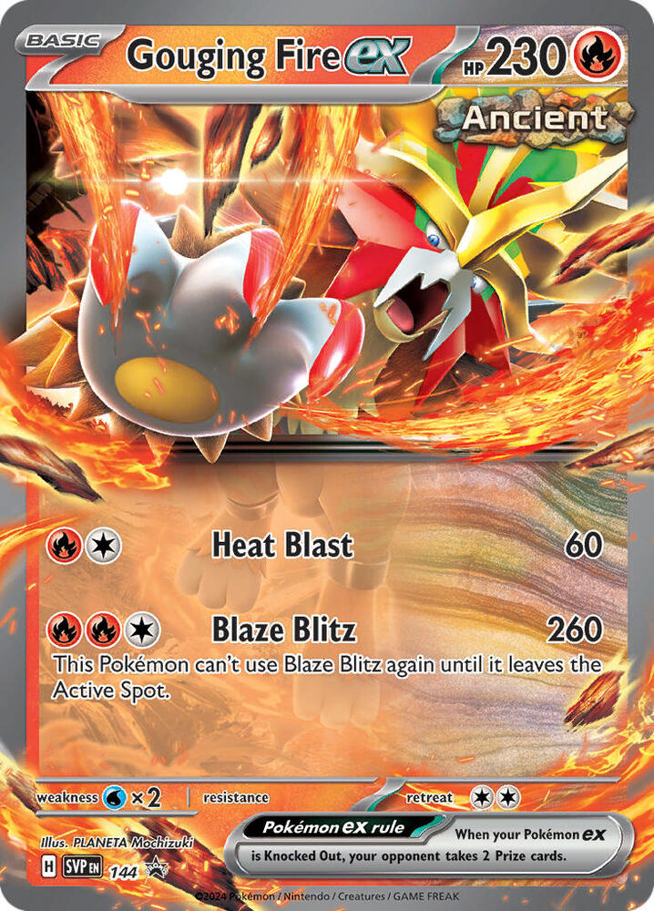 Pokemon Scarlet & Violet Promo Gouging Fire ex 144 Holo Card