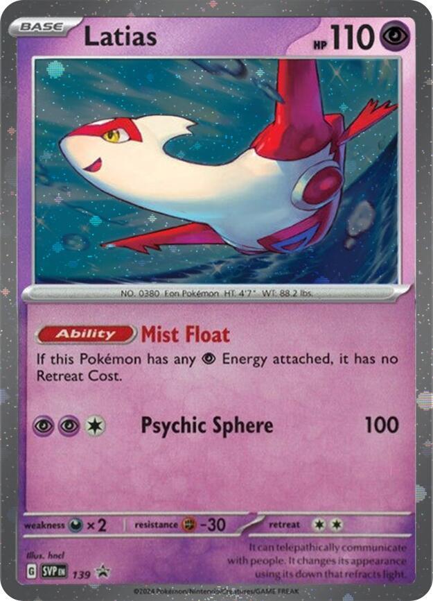 Pokemon Scarlet & Violet Promo Latias (Cosmo Holo) 139 Holo Card - stylecreep.com