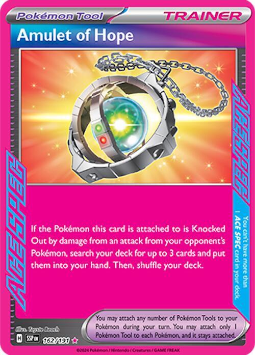 Pokemon Surging Sparks Amulet of Hope 162/191 ACE SPEC Rare Holo Card