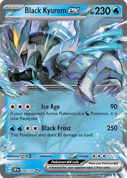 Pokemon Surging Sparks Black Kyurem ex 048/191 Double Rare Holo Card - stylecreep.com