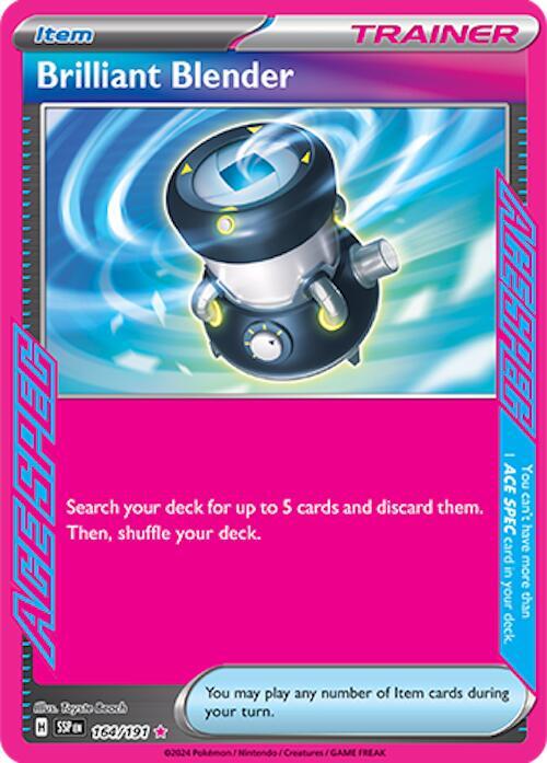 Pokemon Surging Sparks Brilliant Blender 164/191 ACE SPEC Rare Holo Card