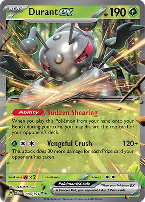 Pokemon Surging Sparks Durant ex 004/191 Double Rare Holo Card