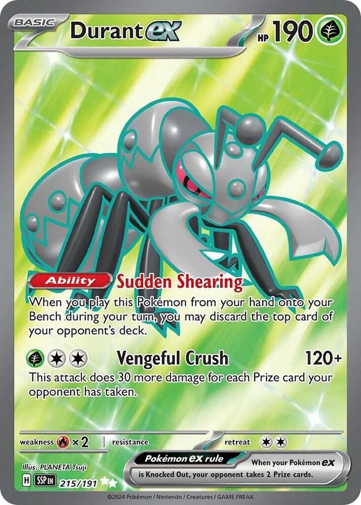 Pokemon Surging Sparks Durant ex 215/191 Ultra Rare Holofoil Card