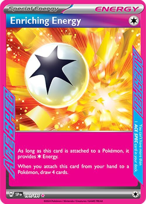 Pokemon Surging Sparks Enriching Energy 191/191 ACE SPEC Rare Holo Card