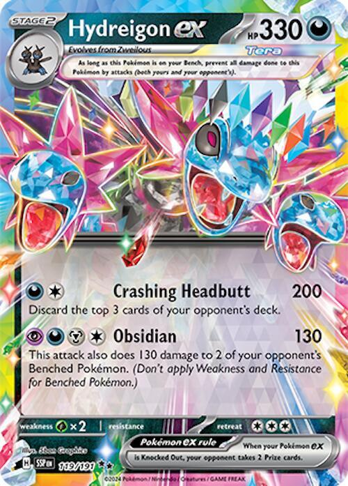 Pokemon Surging Sparks Hydreigon ex 119/191 Double Rare Holo Card