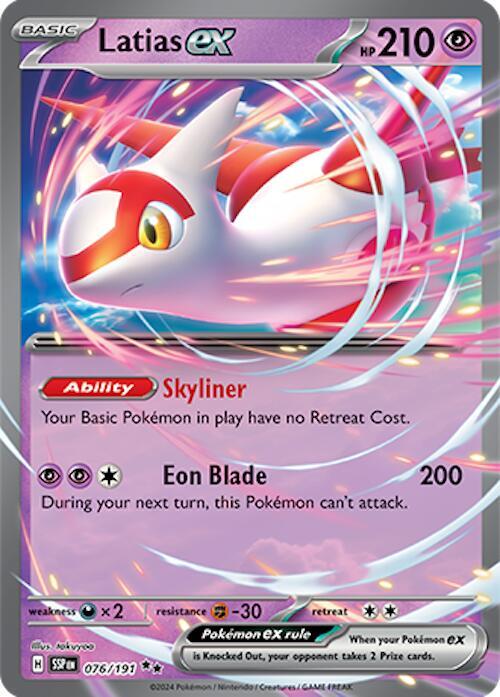 Pokemon Surging Sparks Latias ex 076/191 Double Rare Holo Card