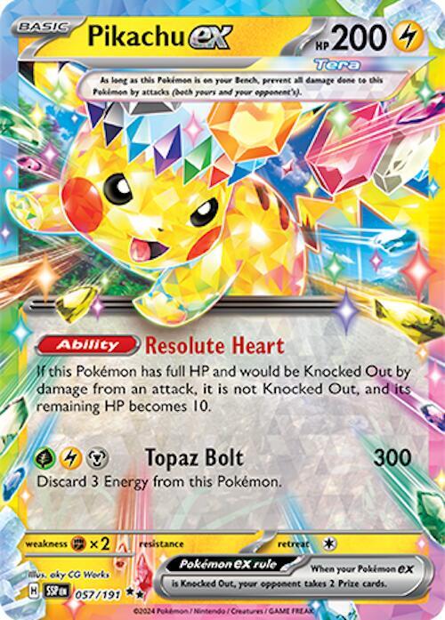 Pokemon Surging Sparks Pikachu ex 057/191 Double Rare Holo Card