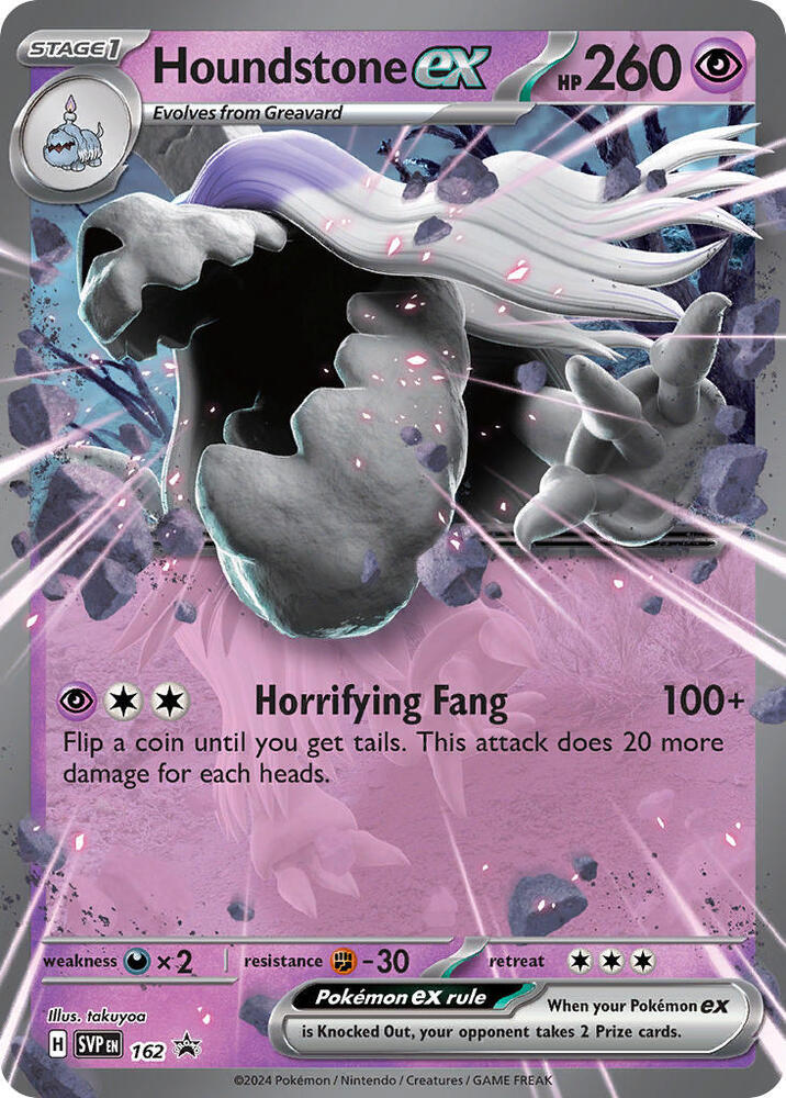 Pokemon Scarlet & Violet Promo Houndstone ex 162 Holo Card - stylecreep.com