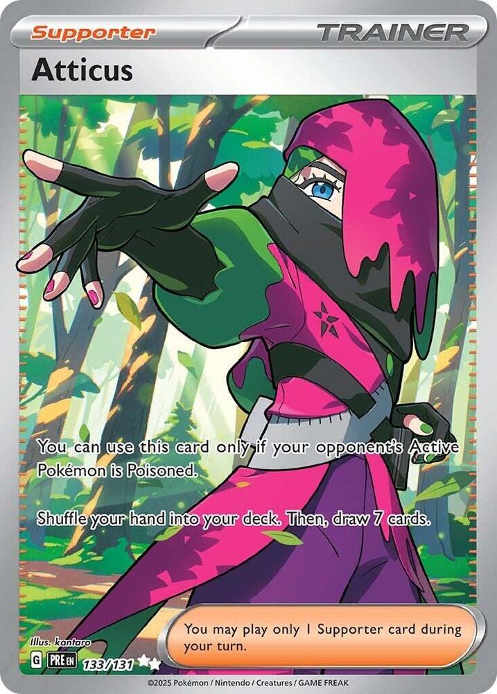 Pokemon Prismatic Evolutions Atticus 133/131 Ultra Rare Holofoil Card