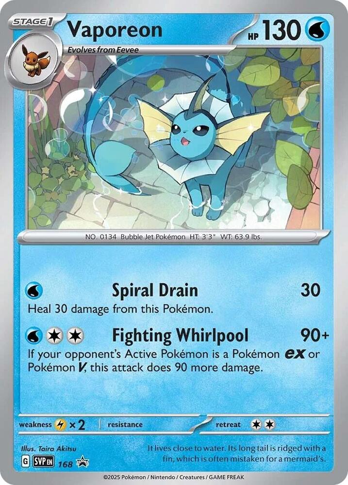 Pokemon Scarlet & Violet Promo Vaporeon 168 Promo Holofoil Card