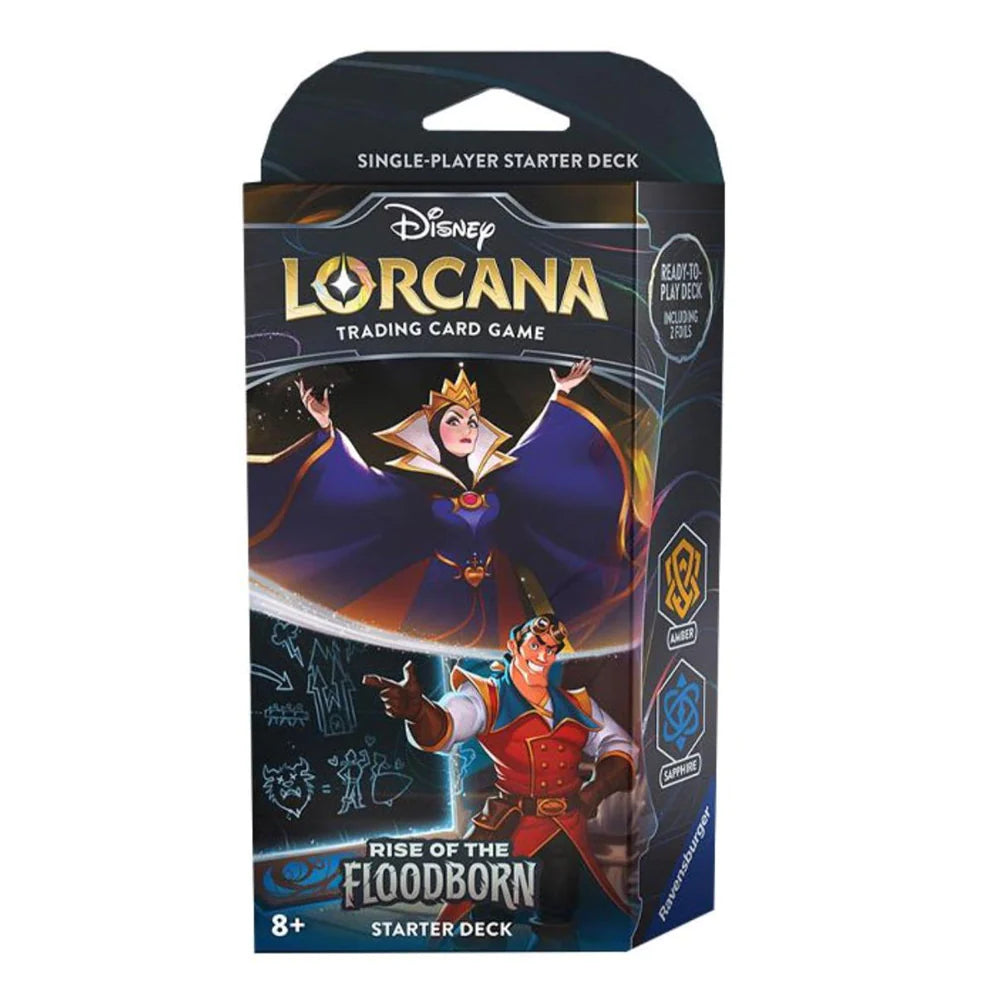 Disney Lorcana: Rise Of The Floodborn Starter Deck; The Queen & Gaston - stylecreep.com