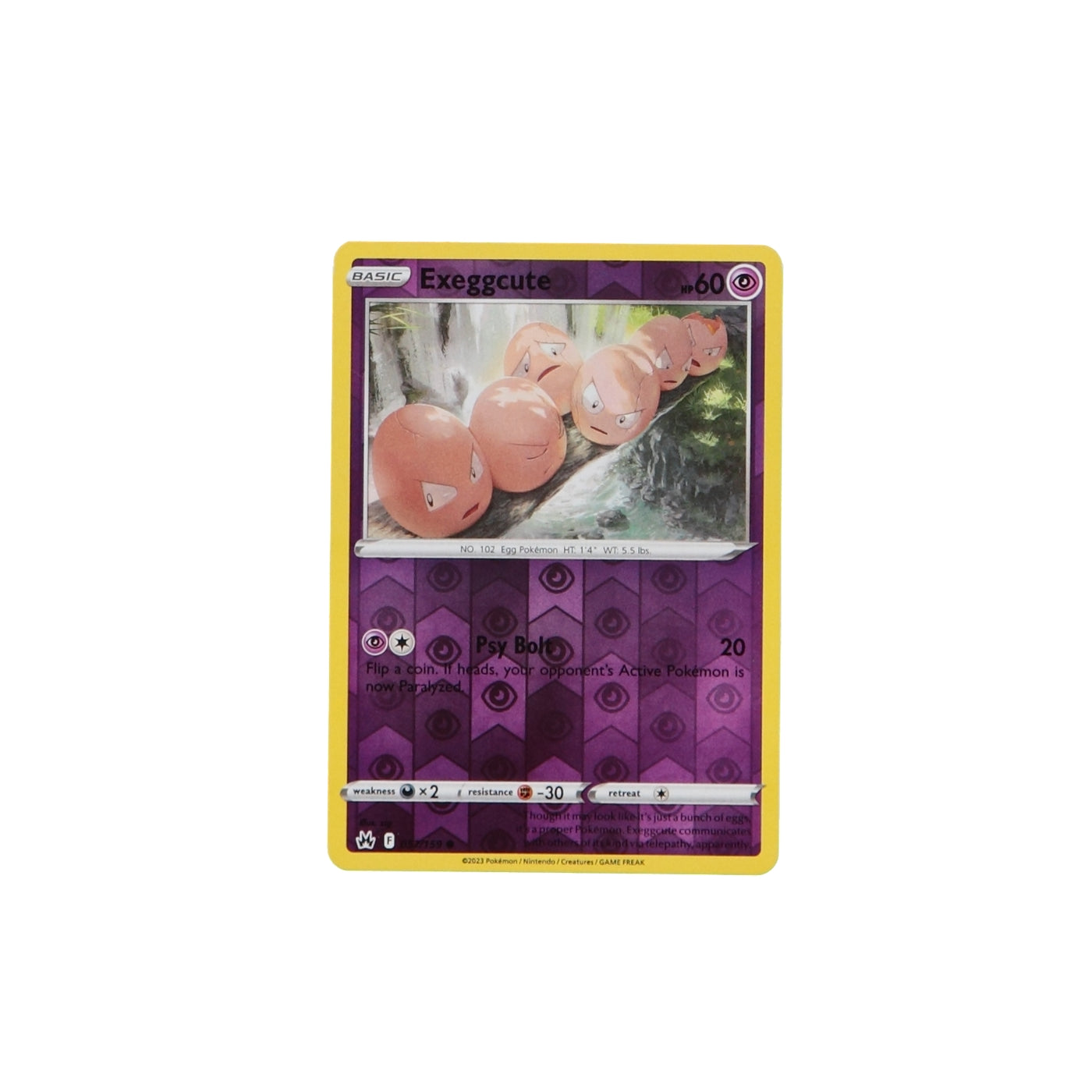 Pokemon TCG Crown Zenith 057/159 Exeggcute Rev Holo Card - stylecreep.com